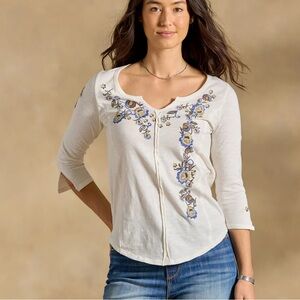 NWT Sundance Cuyamaca Floral Embroidered Cotton Top. Size Medium.
